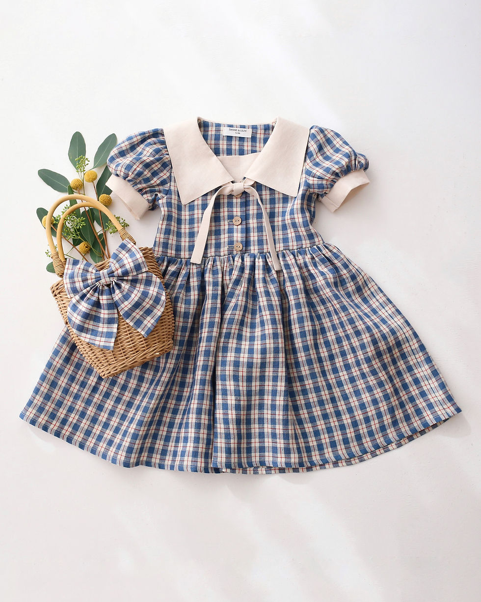 サムネイル： 【 Dannie and Lilou 】Short Sleeve Dress with Sailor Flap Collar