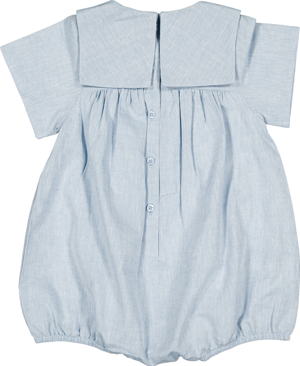 サムネイル： 【 Maison Marelle 】Romper BOURBON- blue sky linen