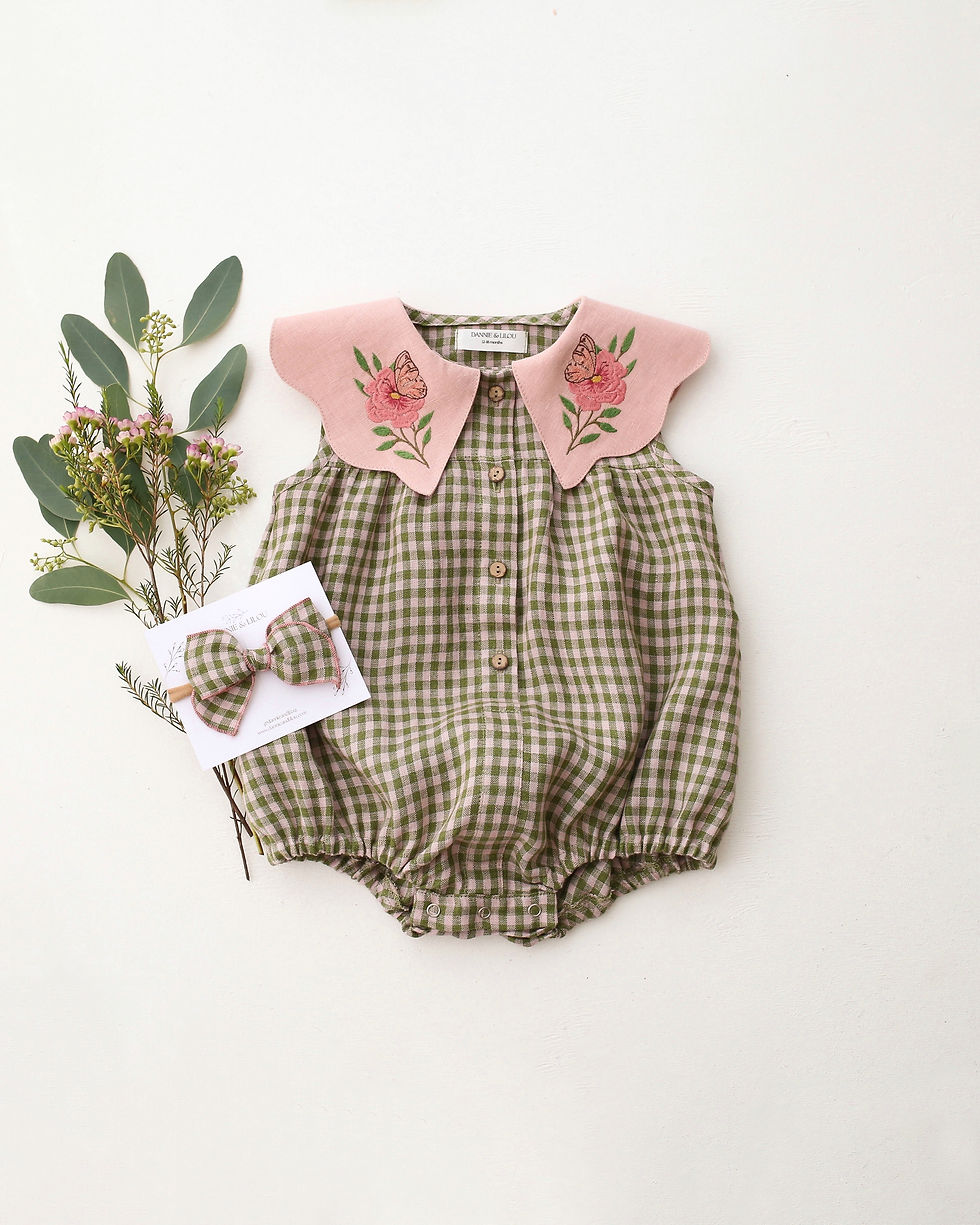 サムネイル： 【 Dannie and Lilou 】Button Front Bubble Playsuit with Scalloped Collar