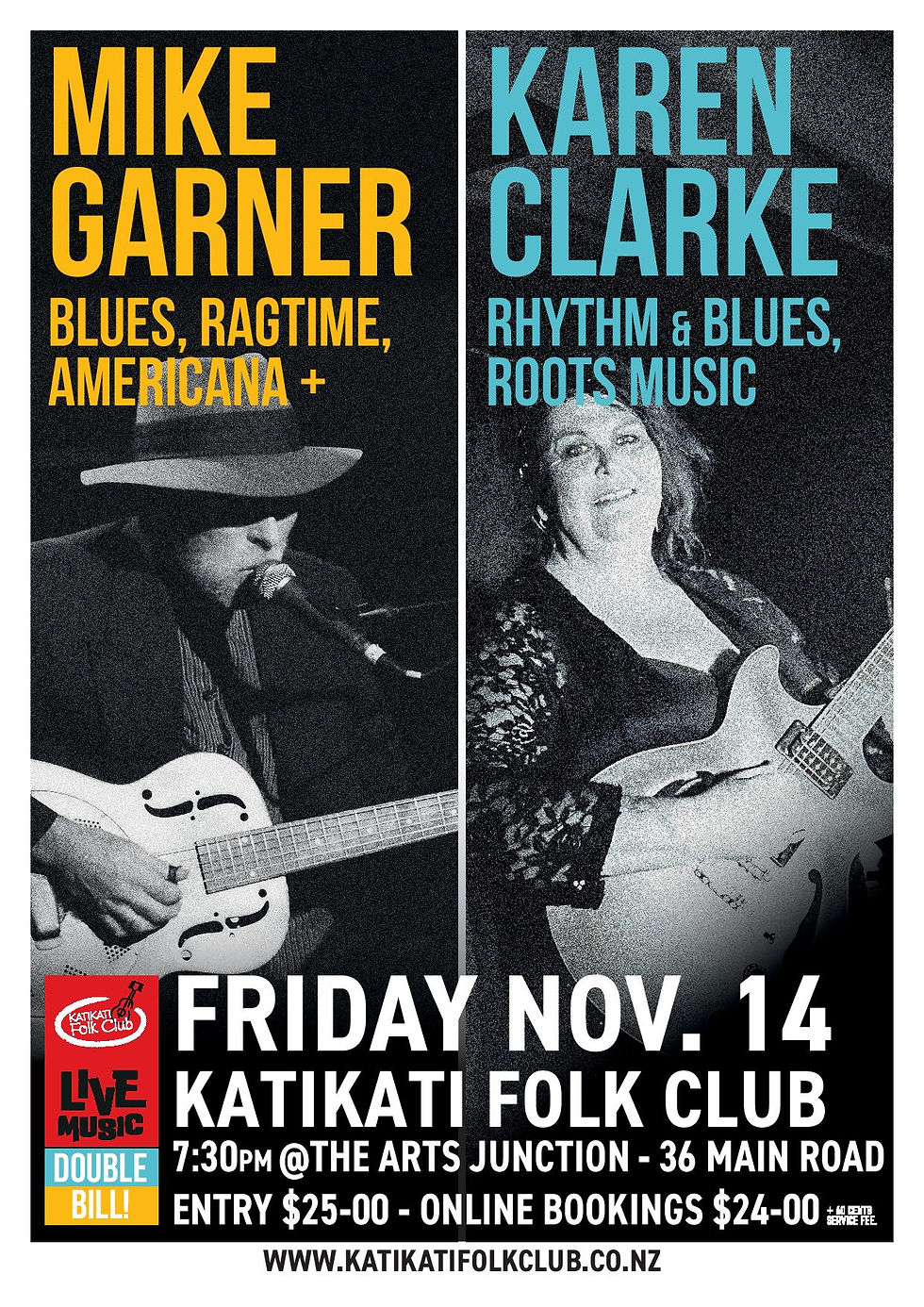 Double Bill: Mike Garner & Karen Clarke - Friday November 14th