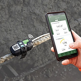 Giatec SmartRock wireless concrete sensor and the Giatec 360 app use to monitor the concrete