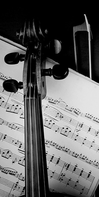 Violin over Sheet Music