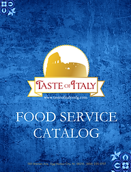 Picture of the front page of the company's Food Service Catalog
on the blue background with company logo