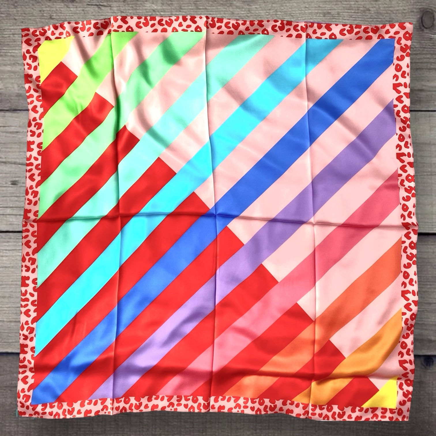 Spring Stripe Silk Scarf 90cm x 90cm