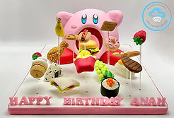 3d kirby inhaling food cake