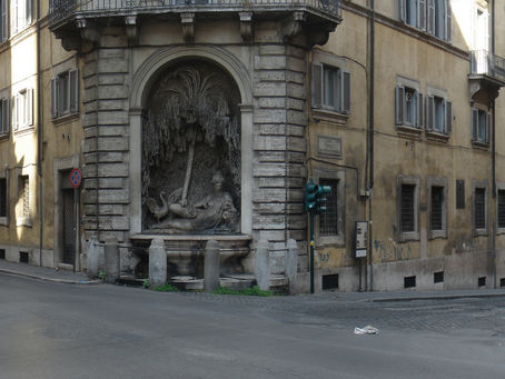 Street scene showing the Via delle Quattro Fontane in Rome