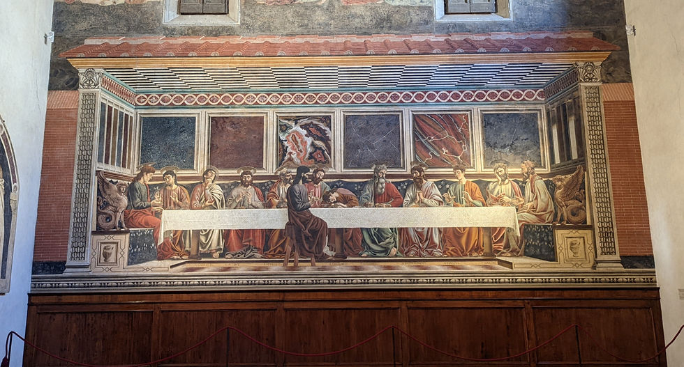 The Last Supper painted by the Renaissance artist Andrea del Castagno