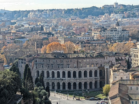 Ancient Roman Building in the middle of the city.