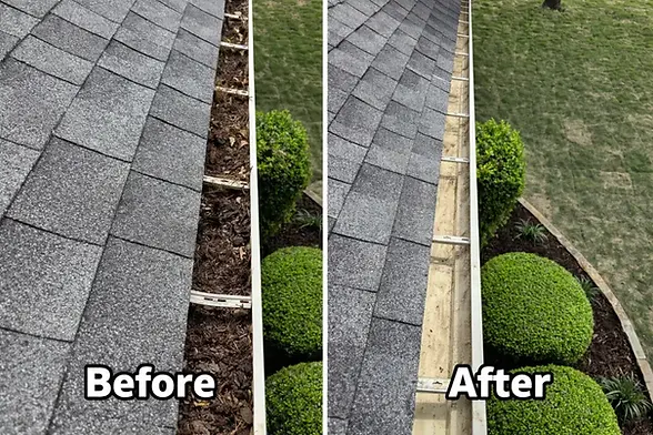 Deep gutter cleaning on a home in the Stoney Hollow neighborhhod of Plano..webp