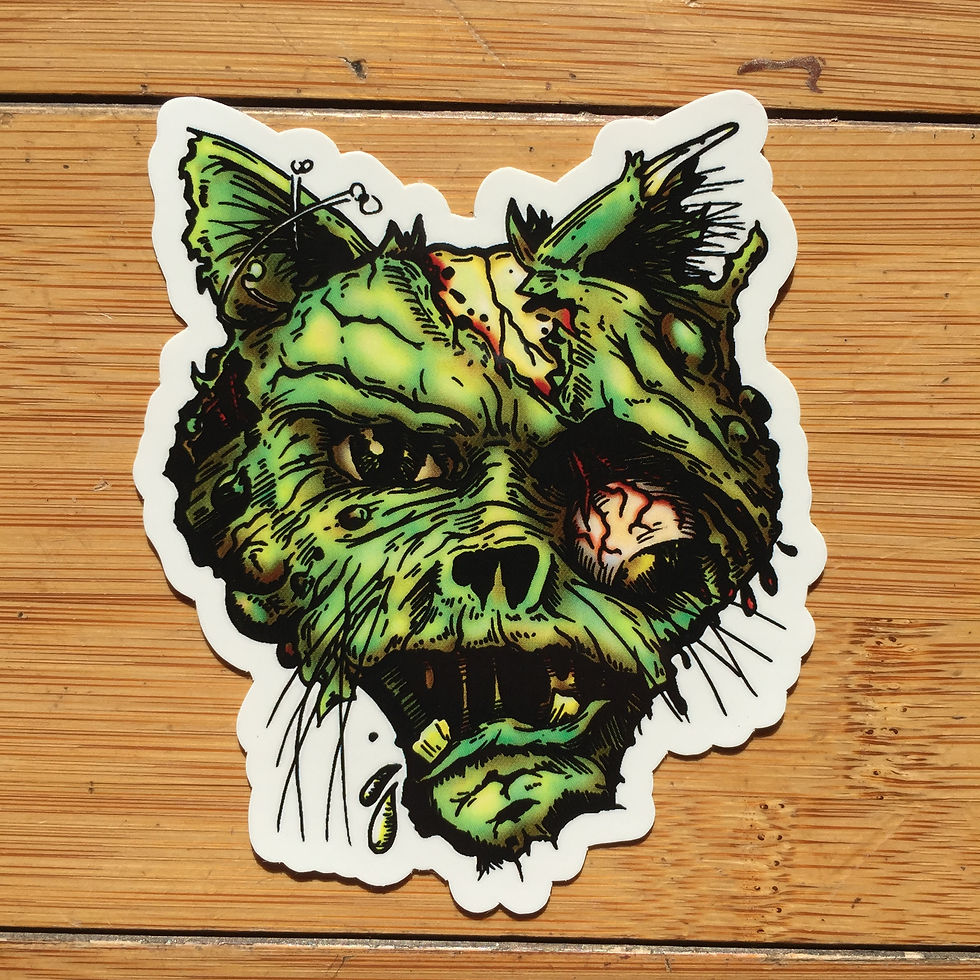 Zombie Cat Vinyl Sticker