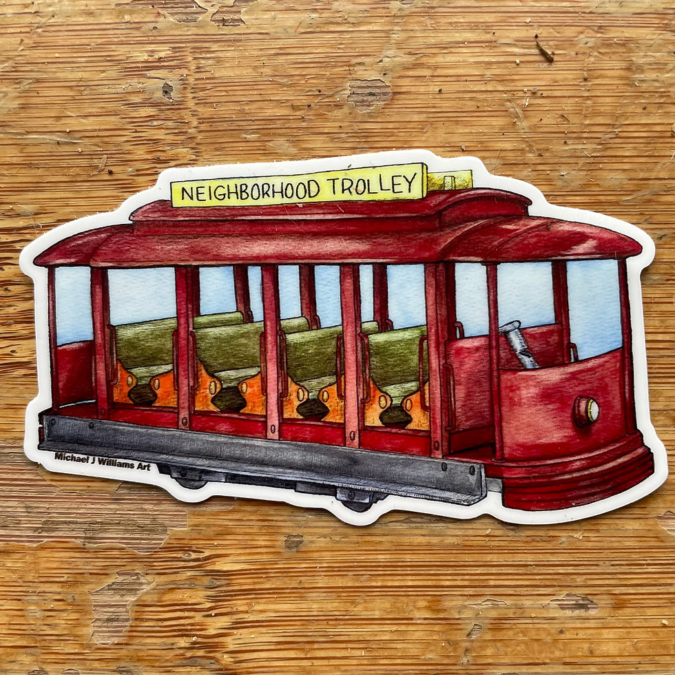 Neighborhood Trolley Sticker