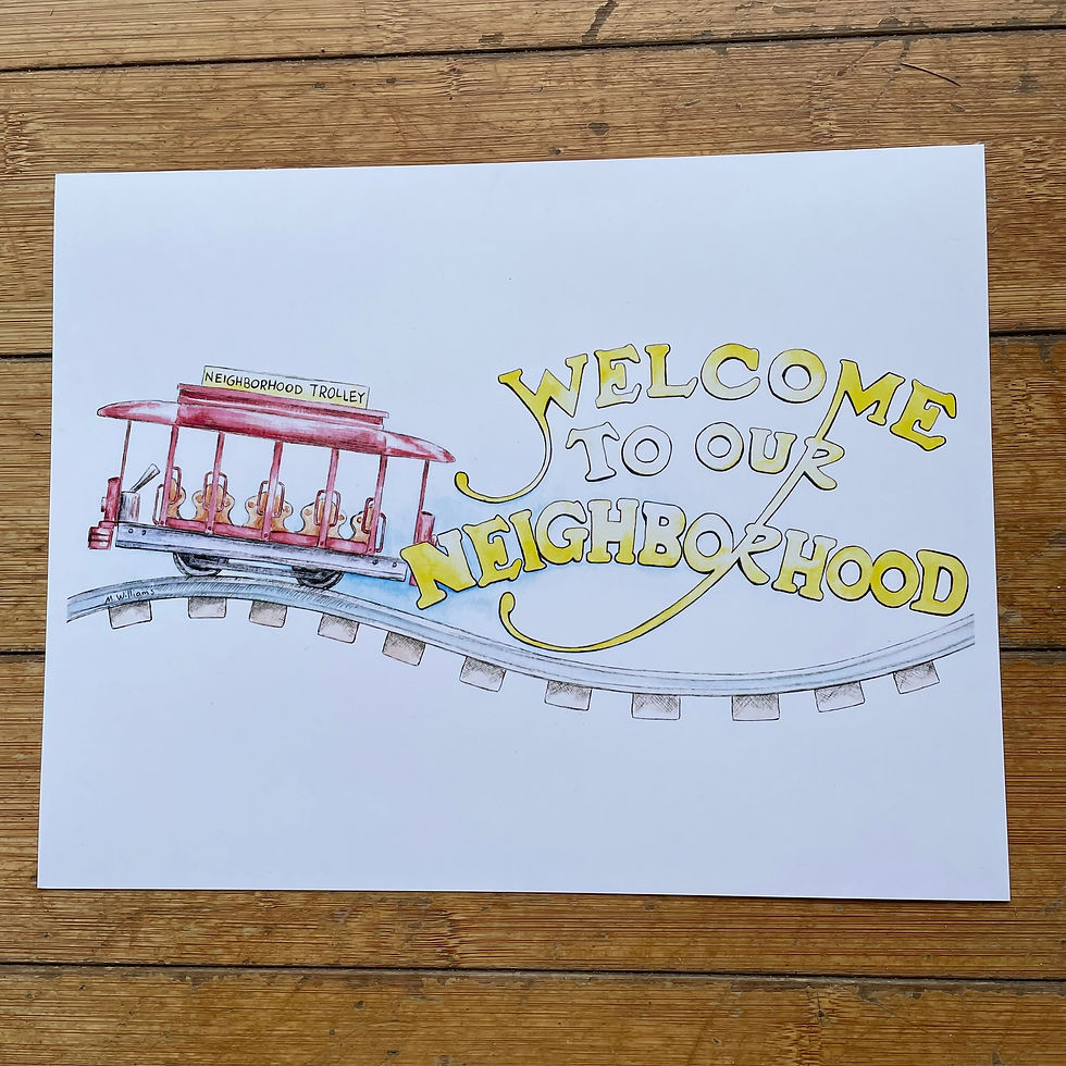 Neighborhood Trolley Welcome Print
