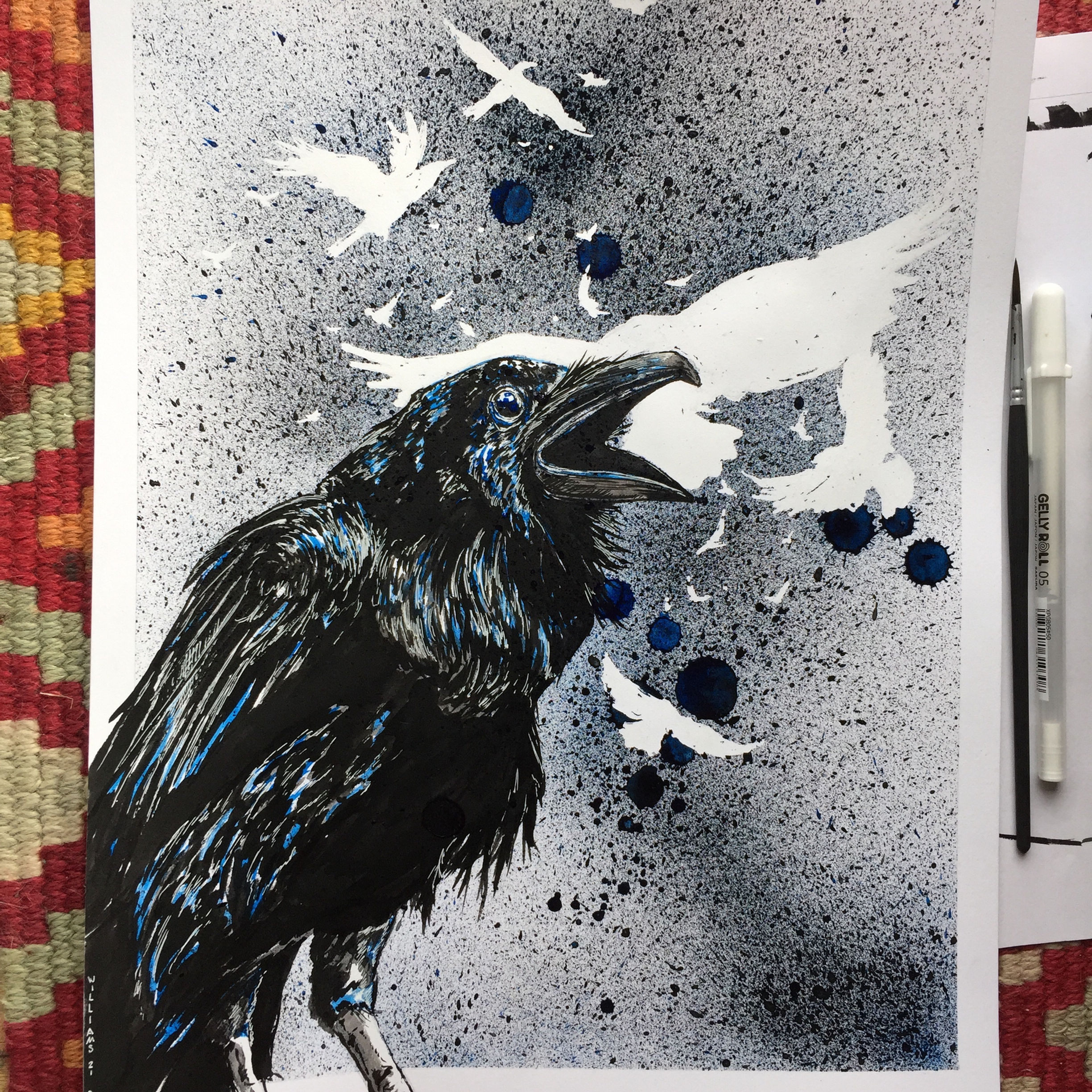 Raven Original ink drawing
