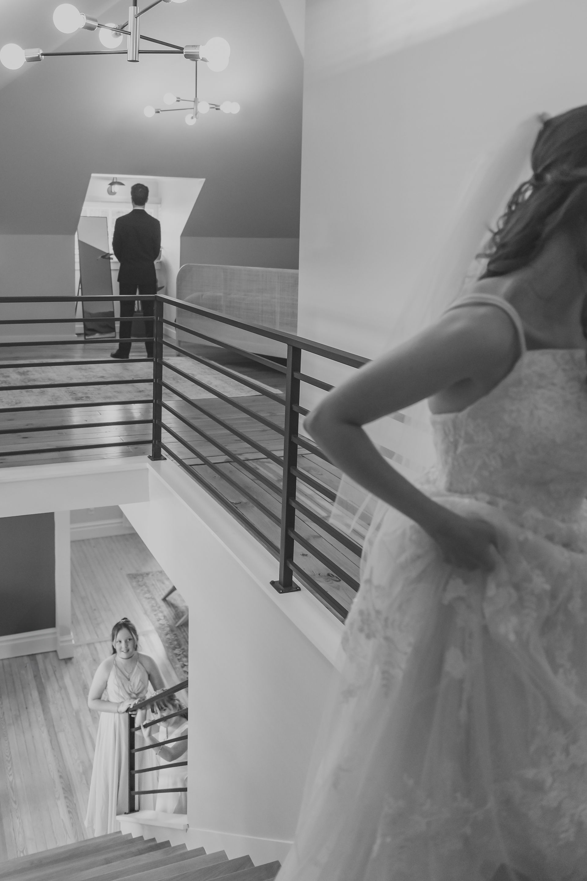bride and groom first look