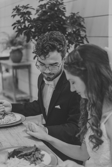 bride and groom at wedding reception