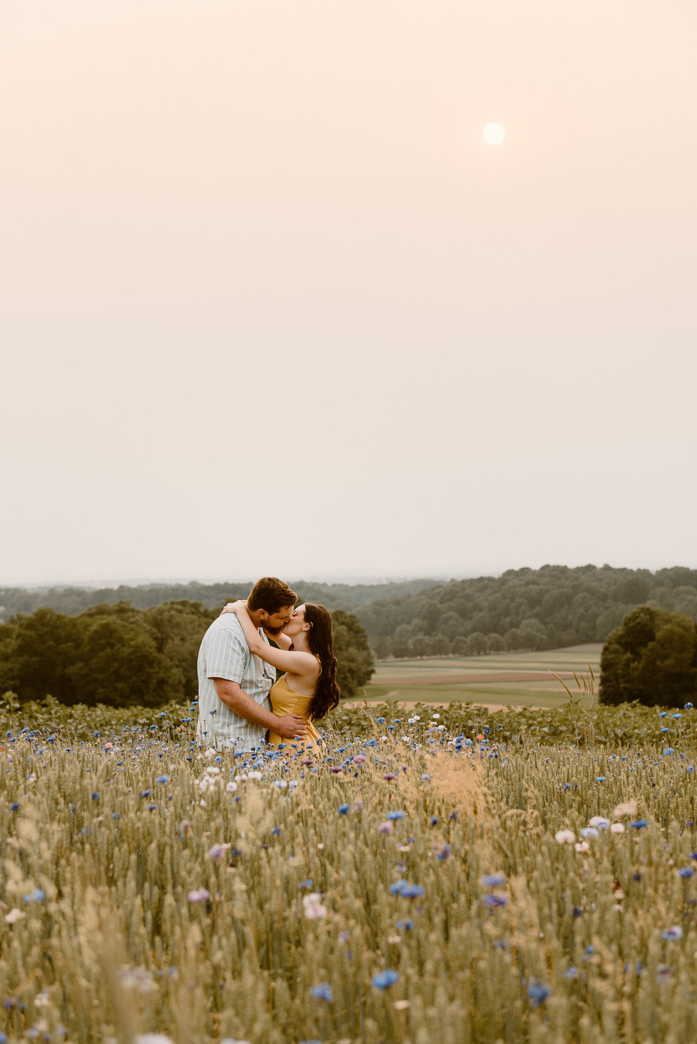 wildflower field, wildflower field pictures, wildflower field engagement pictures