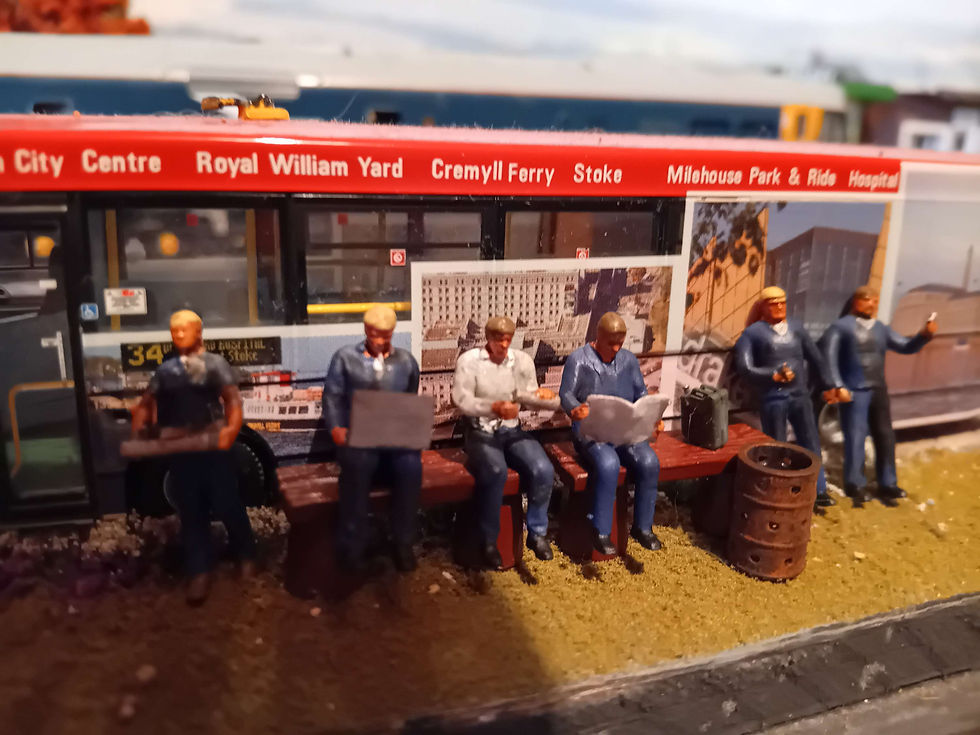 Thumbnail: OO Gauge Deluxe set: Garage mechanics hand painted and weathered/colour washed