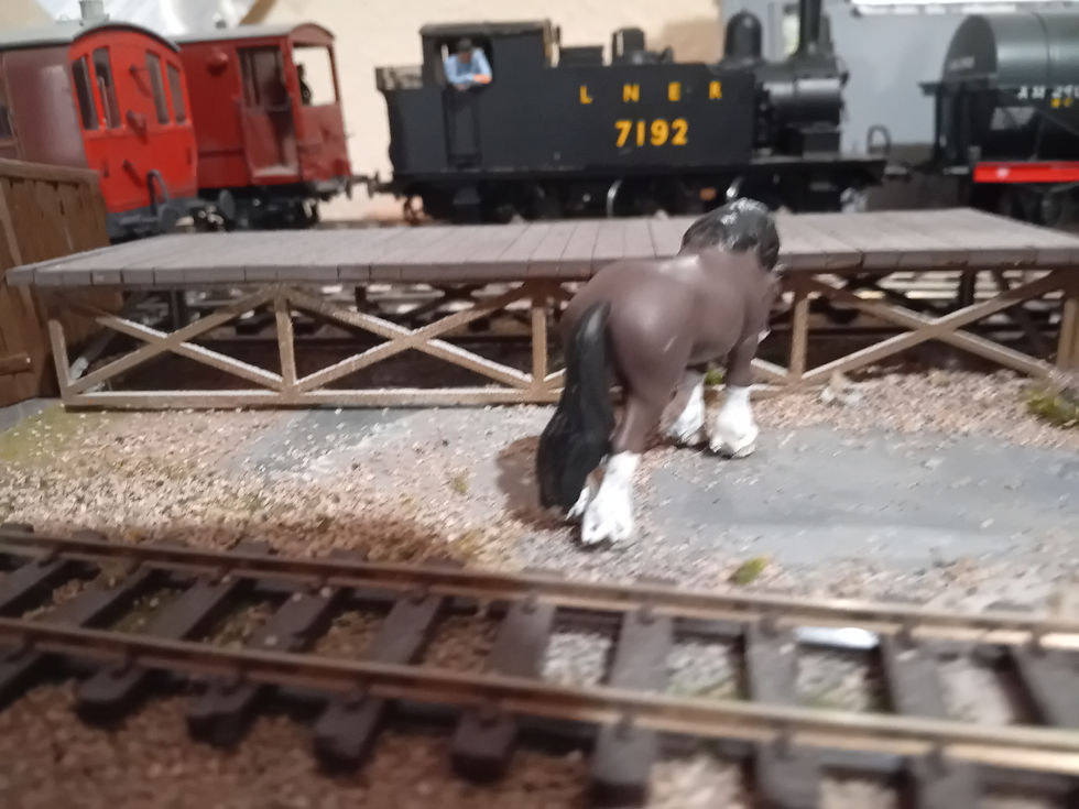 Thumbnail: O Gauge Shire Horse # 4 with head looking down, hand painted 3D printed product 