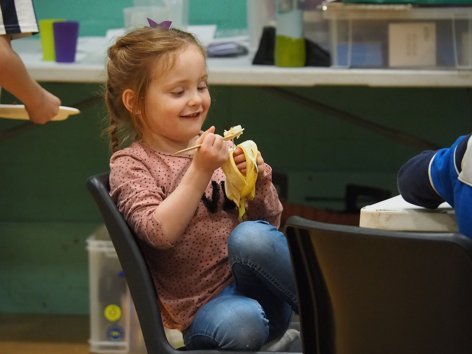 child eating and smiling