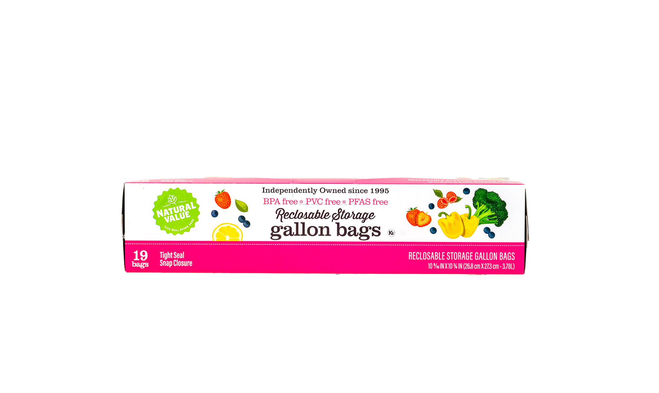 Reclosable Gallon Food Storage Bags, 19 Count – 4 Pack