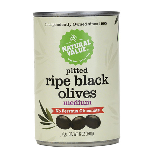 Olives Medium Black Pitted NFG 6oz 4pk | Natural Value