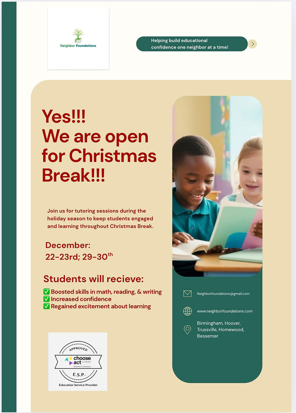 Pathway to Success: Tutoring Pop-Ups 