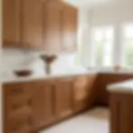 Custom solid walnut kitchen cabinets with dovetail joinery and warm honey stain in a luxury Palm Beach home