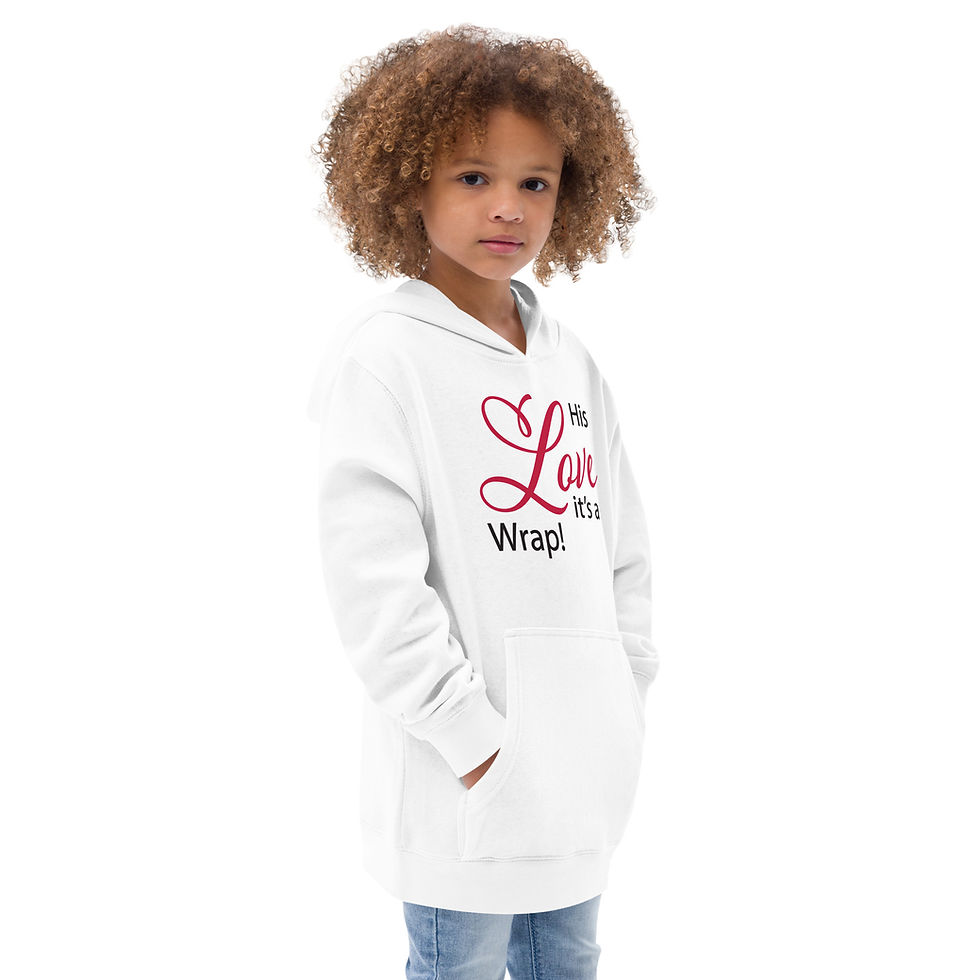 Thumbnail: His Love It's A Wrap - Kids Fleece Hoodie