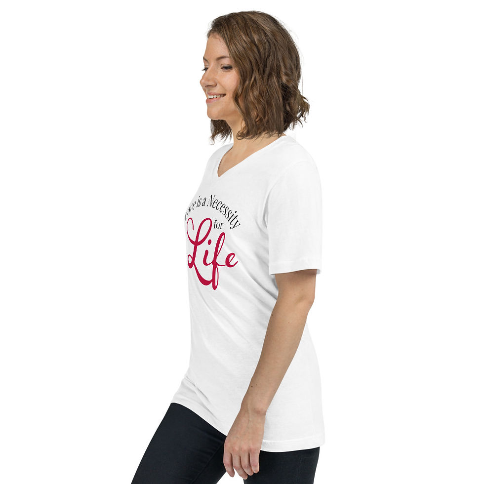 Thumbnail: Love Is A Necessity For Life- Unisex V-Neck T-Shirt