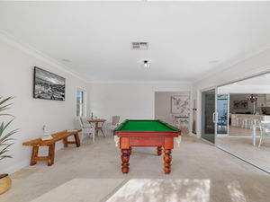 River Road Villa Extension Renovation beige tiles white walls billiard room