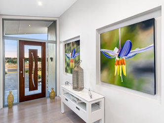 Medinah House Custom New Home Design by Distinct Innovations Contemporary New Home glass and timber feature entry door oak timber floors