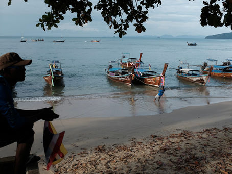 Watching the boats at the beach