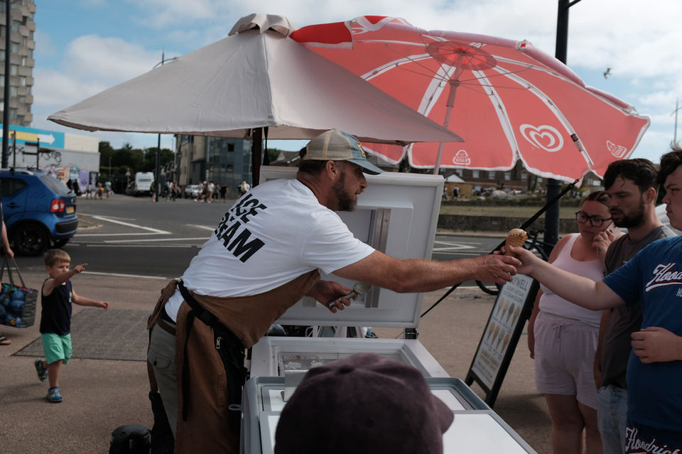 Selling ice creams at Margate
