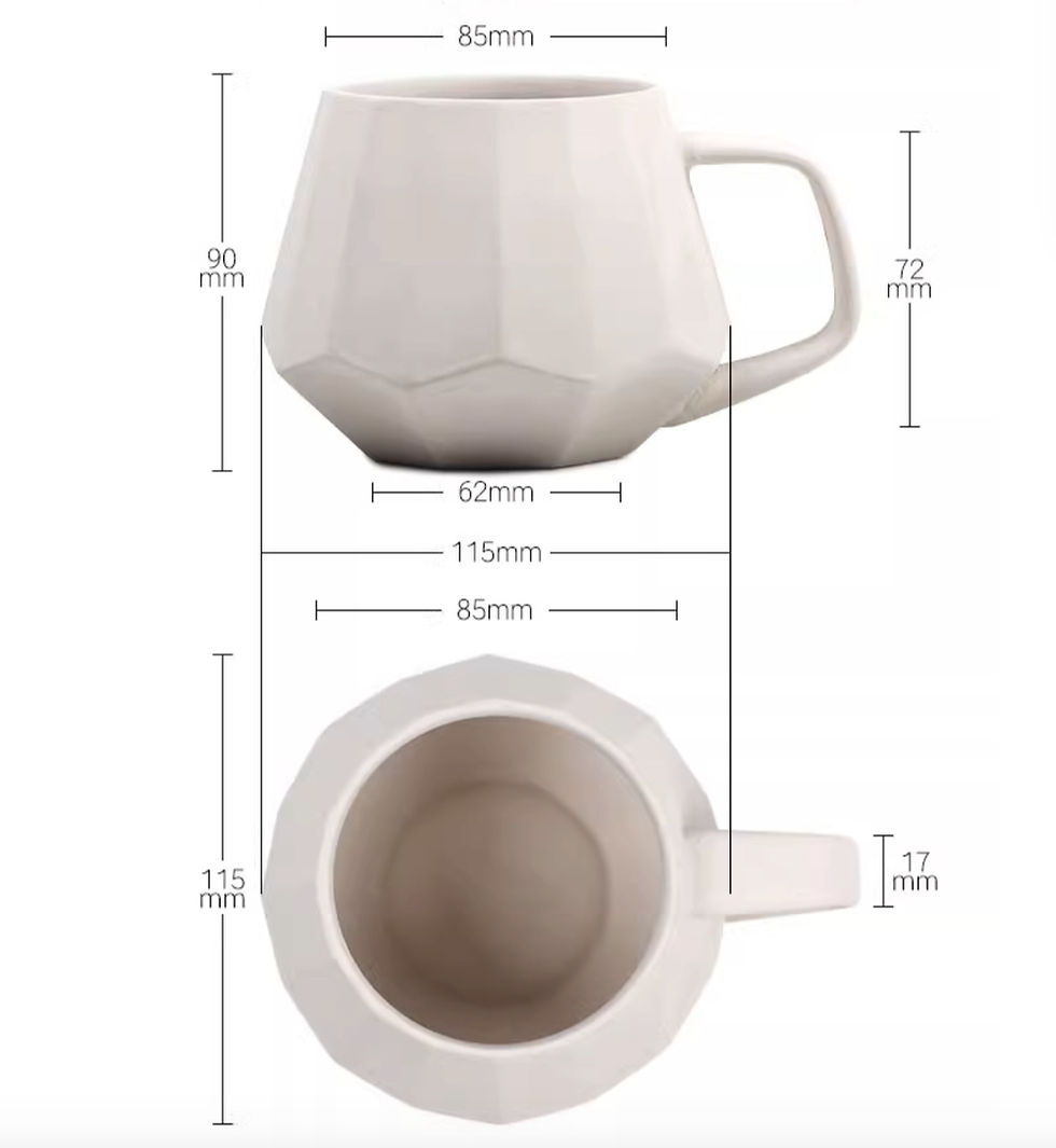 Thumbnail: Plaster Mould - Polygonal Mug With Handle