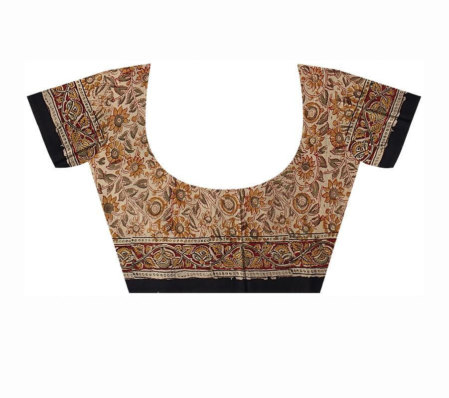 Thumbnail: Hand-Block Kalamkari Print Saree Design with Blouse