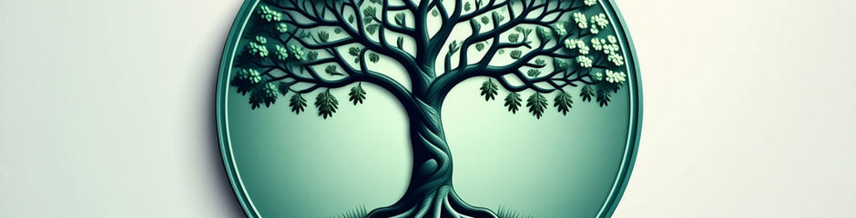 Tree with intertwined roots.