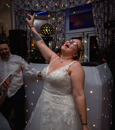 dancing bride in disco