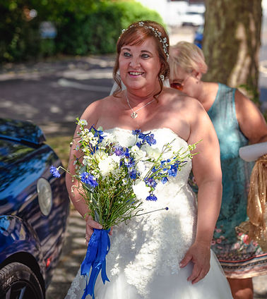 Happy bride before ceremony