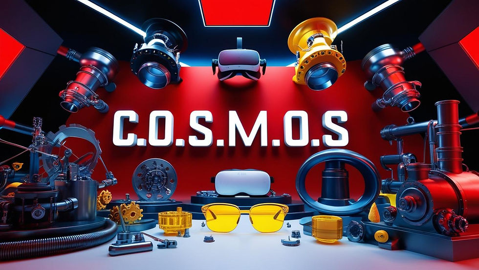Can you create a STEAM theme image with the word spelled _C.O.S.M.O.S_ in the middle surro