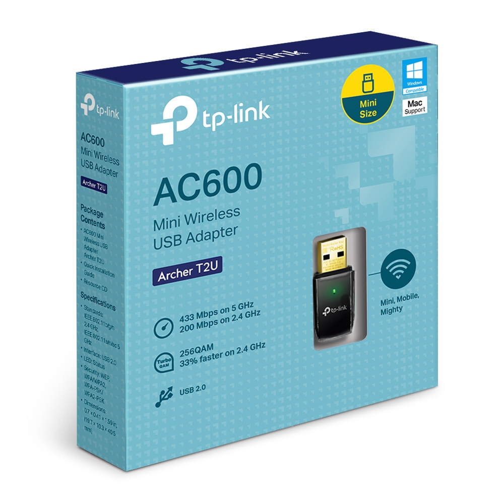 Adaptador Tp-Link Archer T2U Mini AC600 USB Dual Band