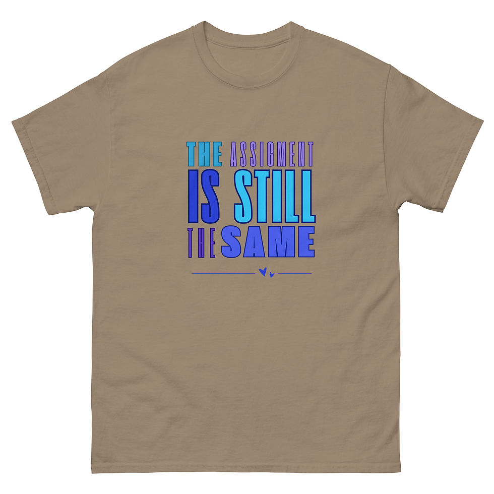 Thumbnail: "The assignment is still the same" Unisex classic tee