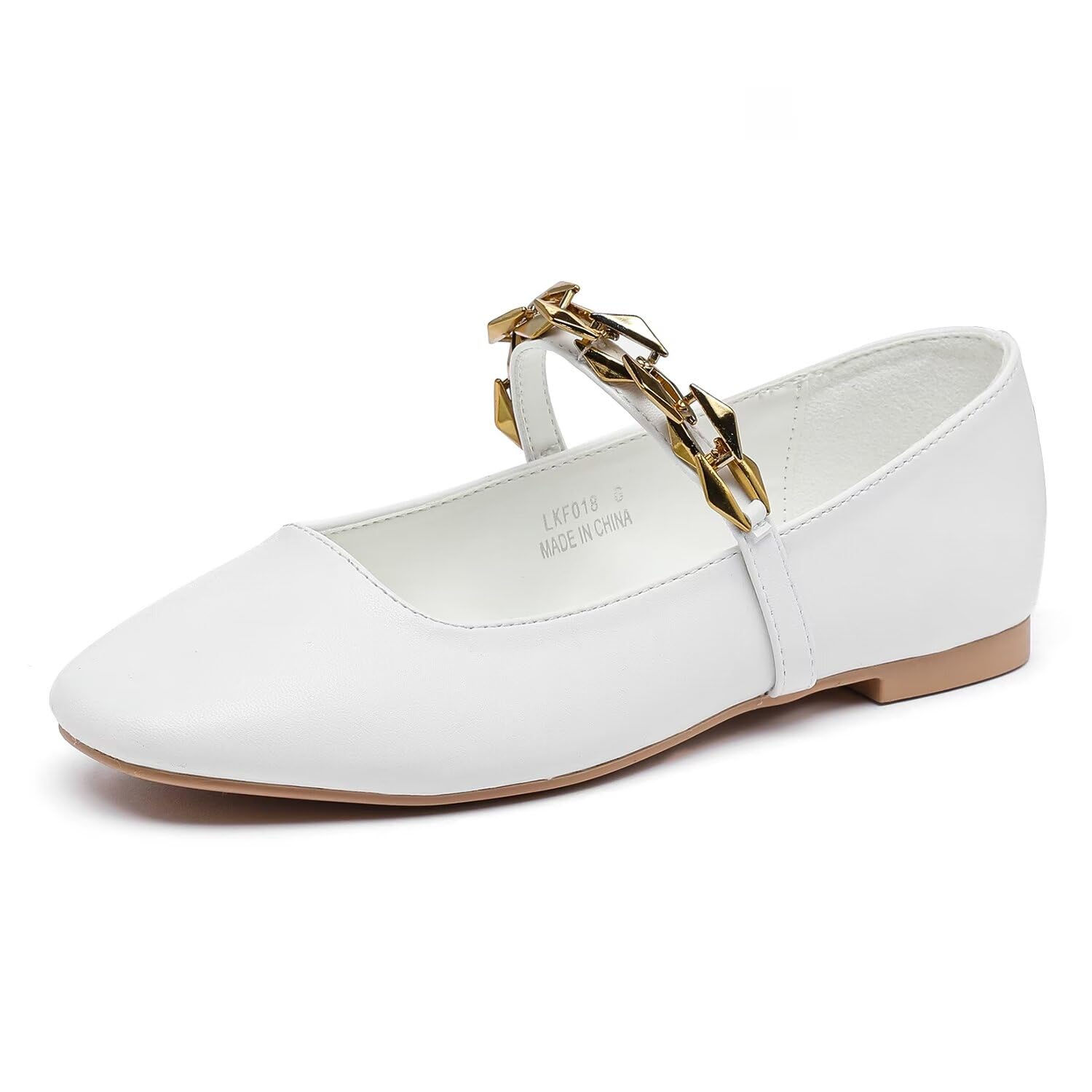 Lryweisy Womens Flats Mary Jane Shoes Square Toe Ballet Flats for Women Dressy S
