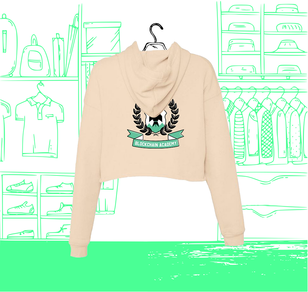 Miniature : Sweat Hoodie Crop Femme Blockchain Academy Visuel Dos