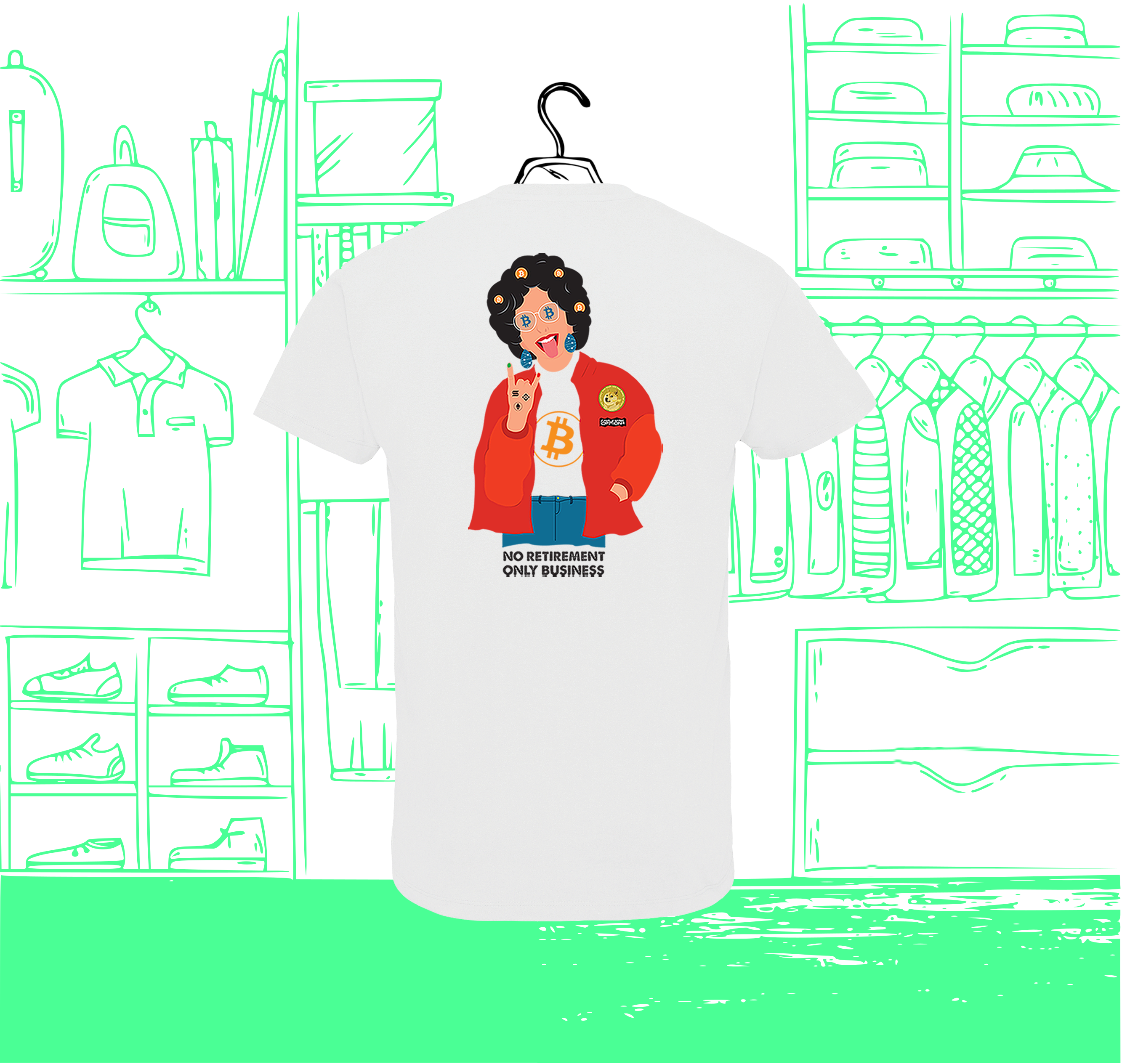 Camiseta Hombre Cuello V Crypto Granny Visual Espalda