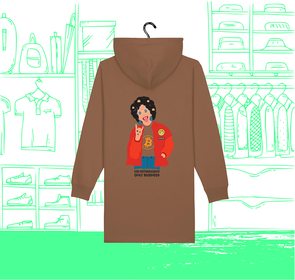 Women's Hoodie Dress Organic Crypto Granny Visuel Dos