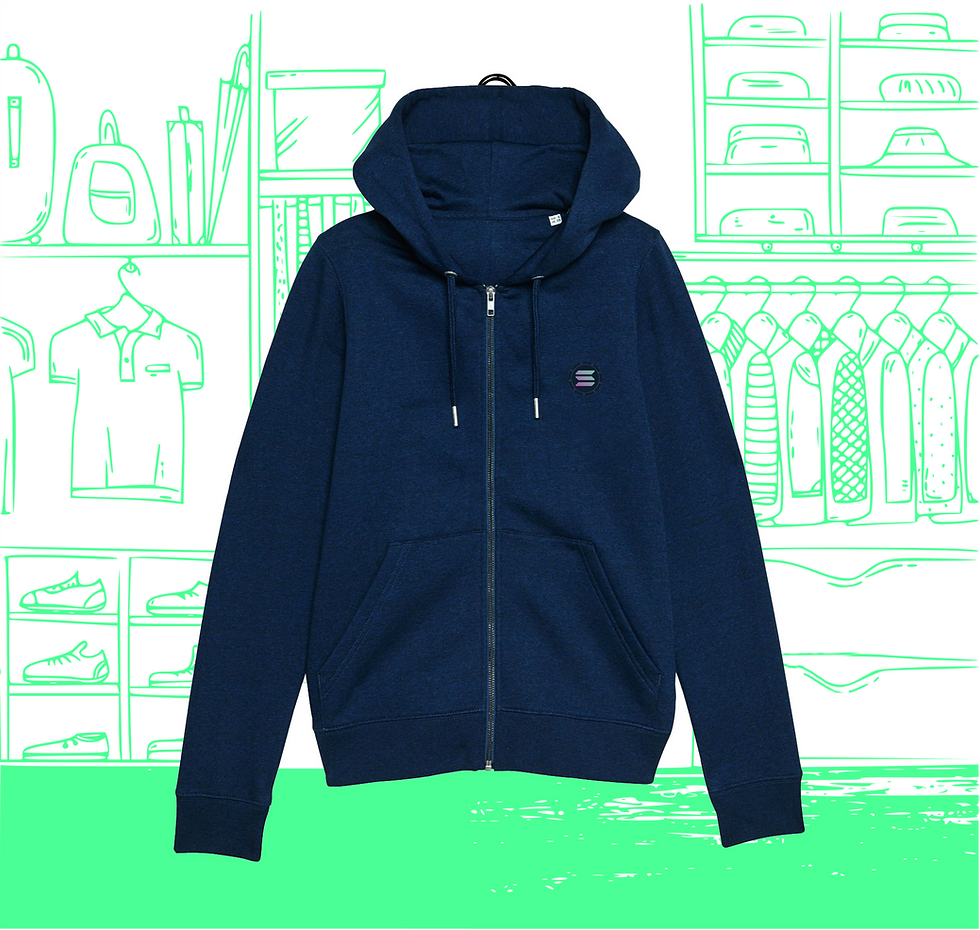 Bio-Hoodie mit Reißverschluss für Frauen SOL Visual Heart Face