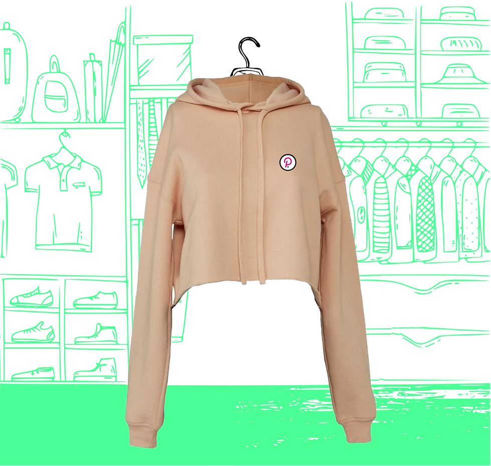Miniature : Sweat Hoodie Crop Femme DOT Visuel Coeur Face