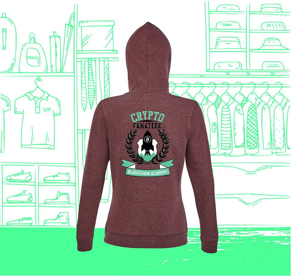 Kapuzen-Sweatshirt für Damen Blockchain Academy Visual Back