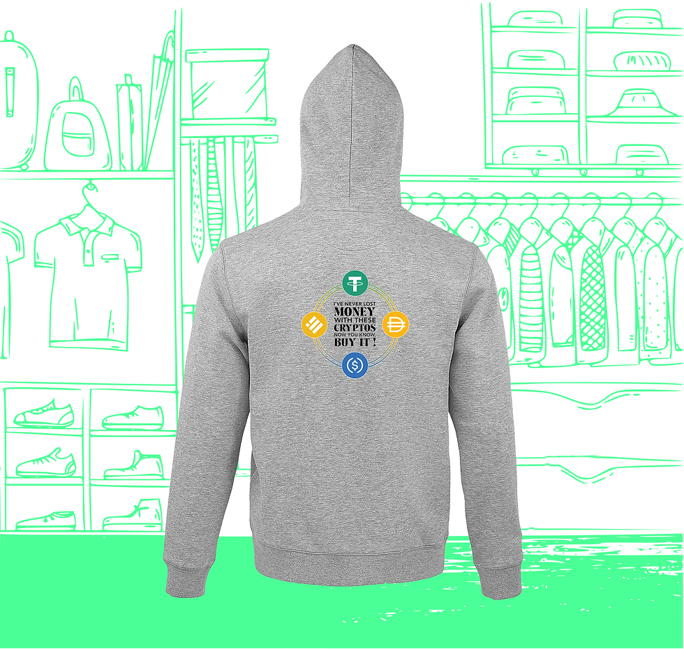 Stablecoin-Sweatshirt mit Reißverschluss für Herren Visuelle Rückseite