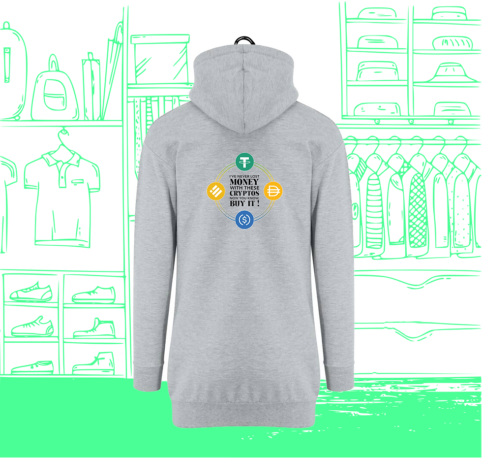 Sweatshirt Kleid Hoodie Frau Stablecoin Visual Back